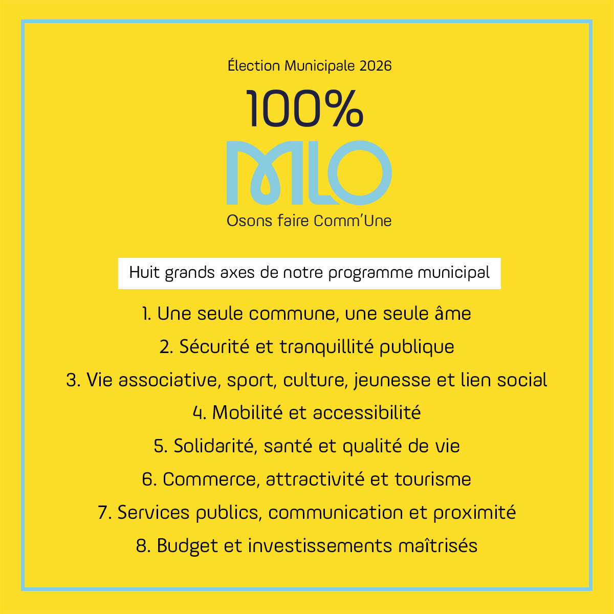 Lire la suite à propos de l’article Huit grands axes de notre programme municipal